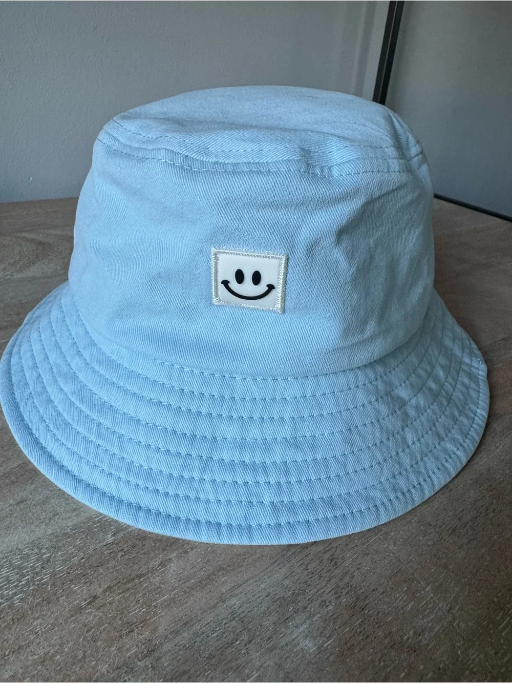 Light Blue Smiley Bucket Hat - Unbranded